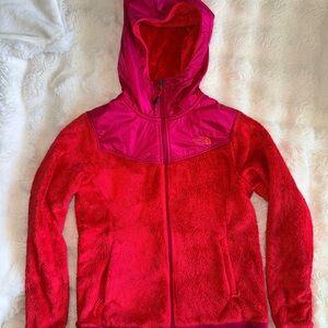 The North Face Pink Oso Hoodie Fleece Medium Women’s Jacket M Red Orange